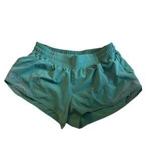 Lululemon Hotty Hot Lined Shorts Teal Green Running Training Womens 10